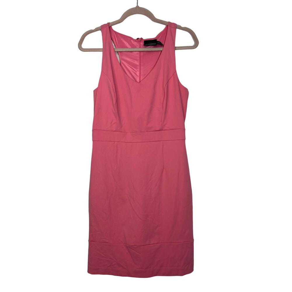 Cynthia Rowley Pink Sleeveless Back Zipper Bodycon Vneck Stretch Mini Dress M